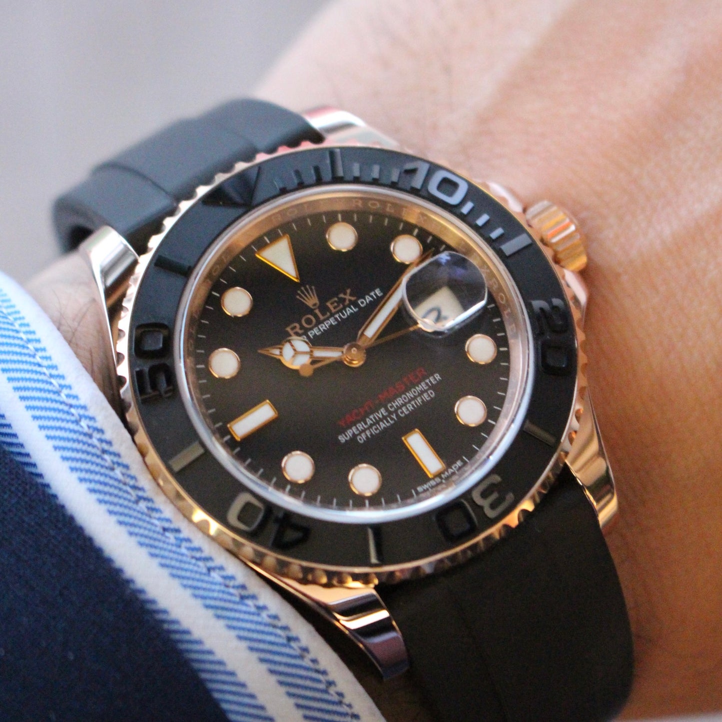 Rolex Yacht-Master ref.116655 Oro Rosa Oysterflex