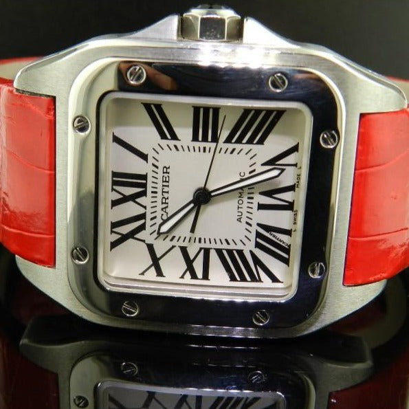 Cartier Santos 100 acciao automatico ref.W20073X8