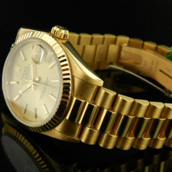 Rolex date just 68278 oro giallo misura media