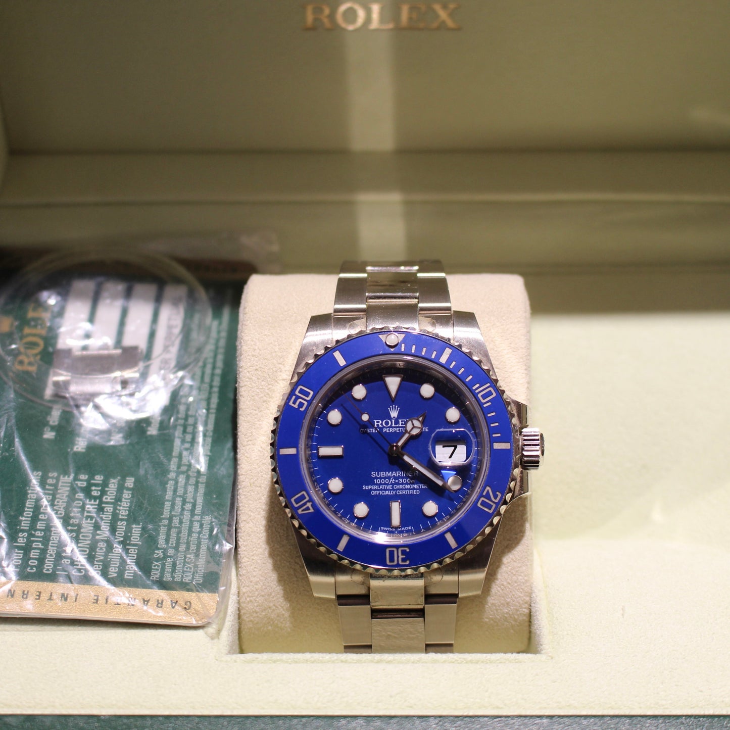 Rolex Submariner ref. 116619 oro bianco Full set Partial Stickers