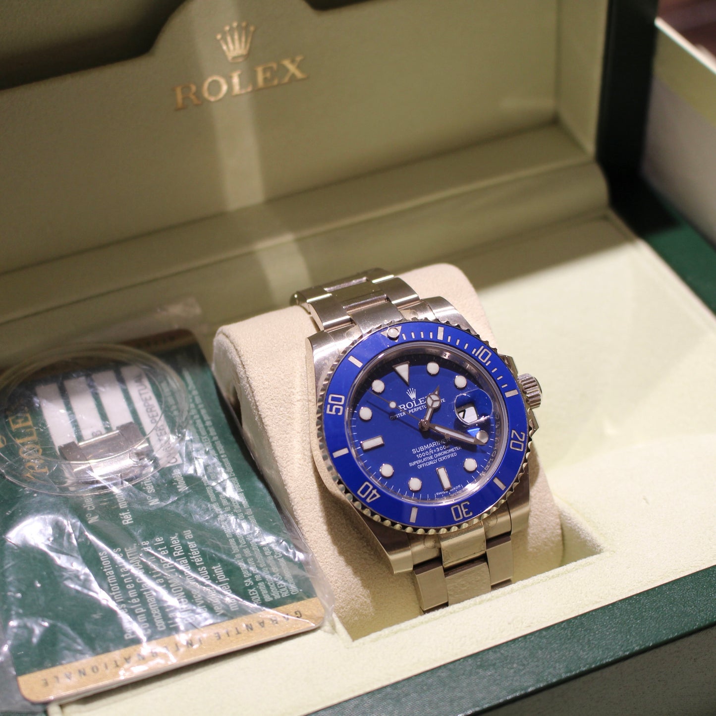 Rolex Submariner ref. 116619 oro bianco Full set Partial Stickers