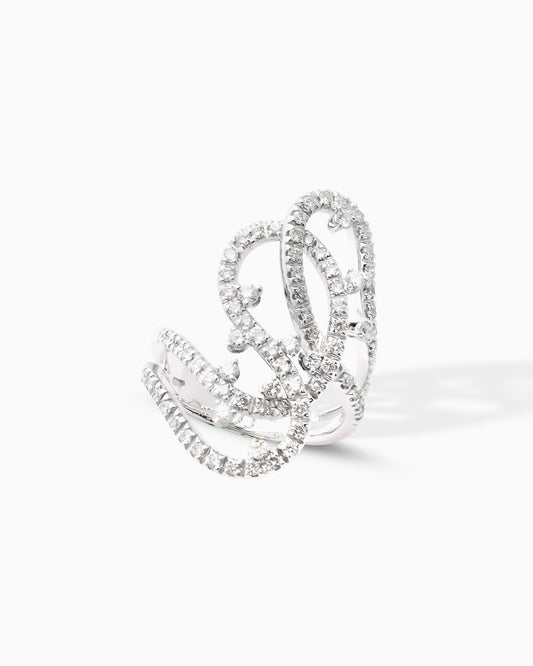 Anello in oro bianco Fantasia brillanti