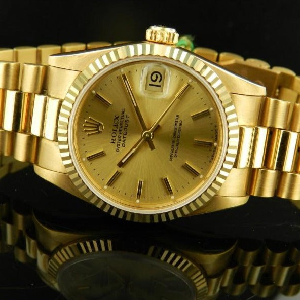 Rolex date just 68278 oro giallo misura media