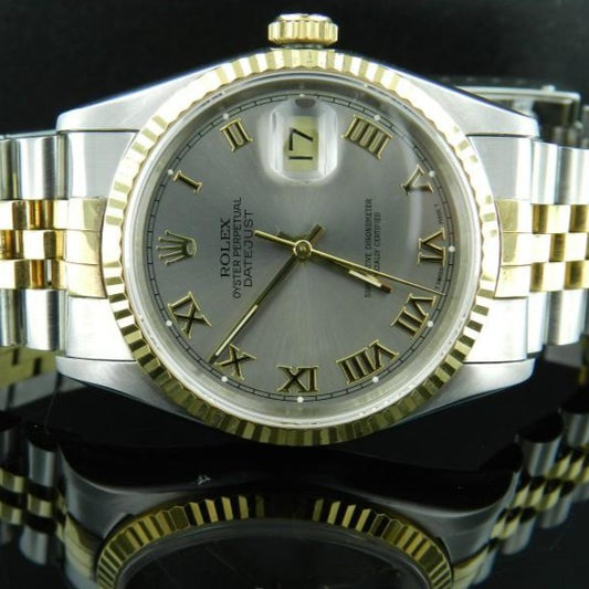 Rolex date just ref.16233 acciaio oro