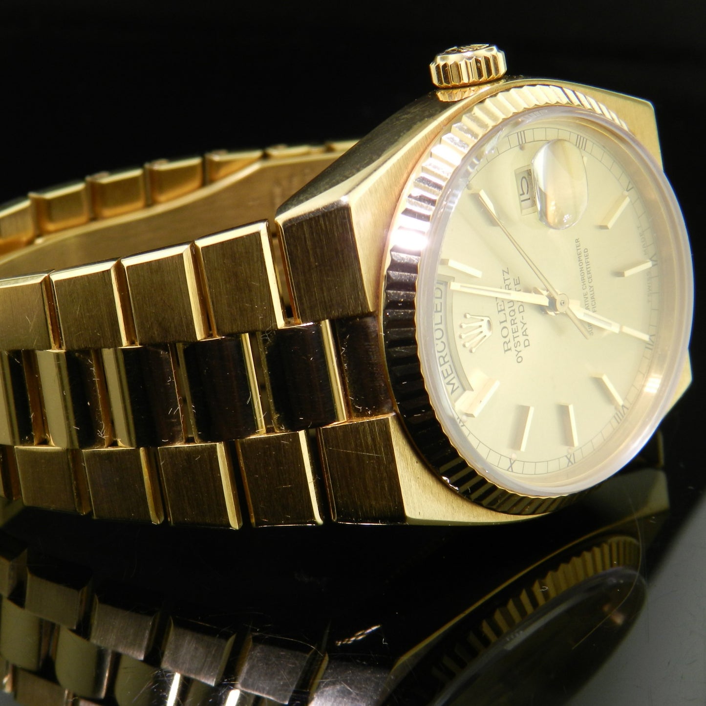 Rolex Day Date oyster quartz ref. 19018 oro giallo