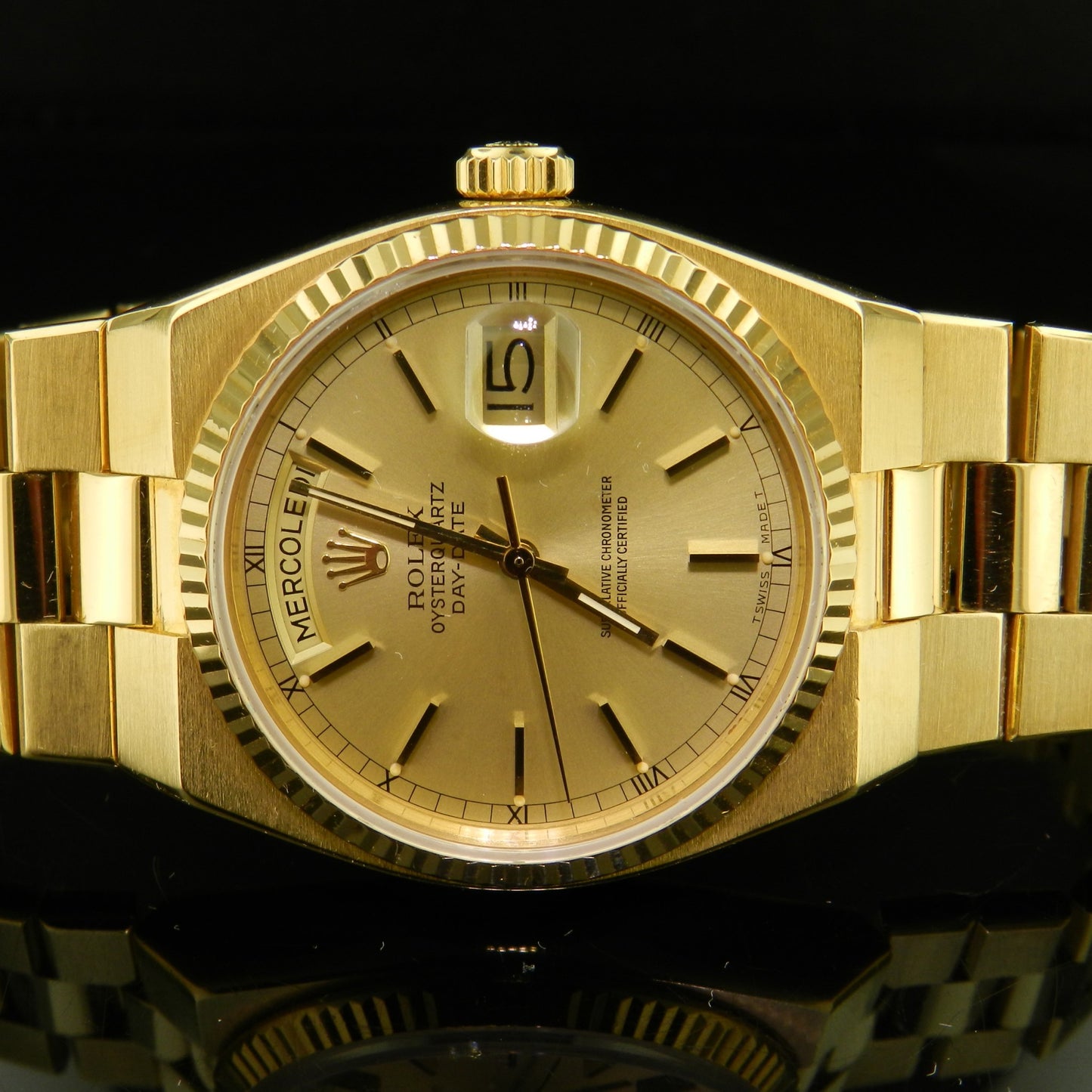 Rolex Day Date oyster quartz ref. 19018 oro giallo