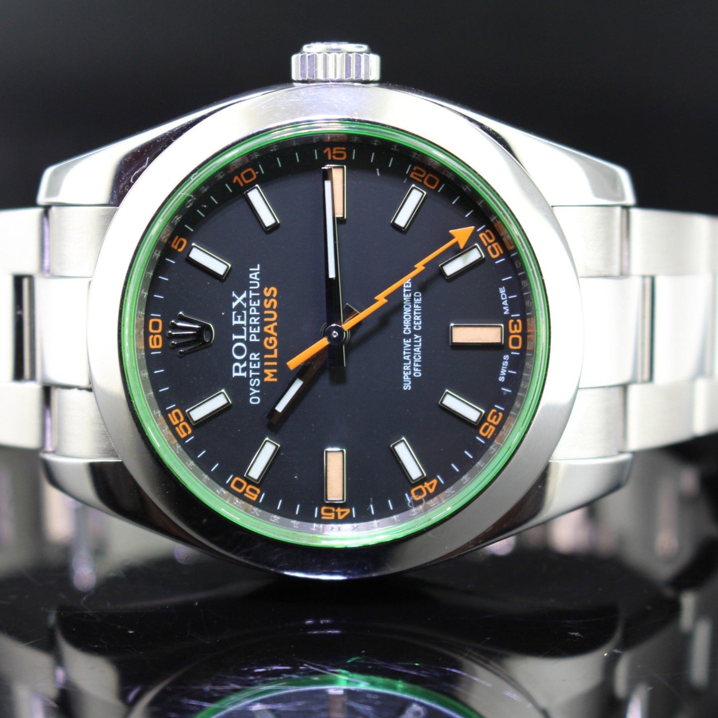 Rolex Milgauss ref. 116400GV vetro verde